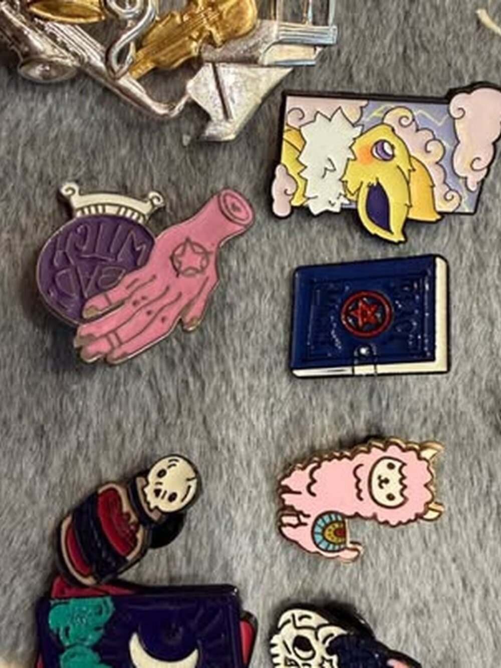 Assorted Enamel Pins Lot - 8 Pieces